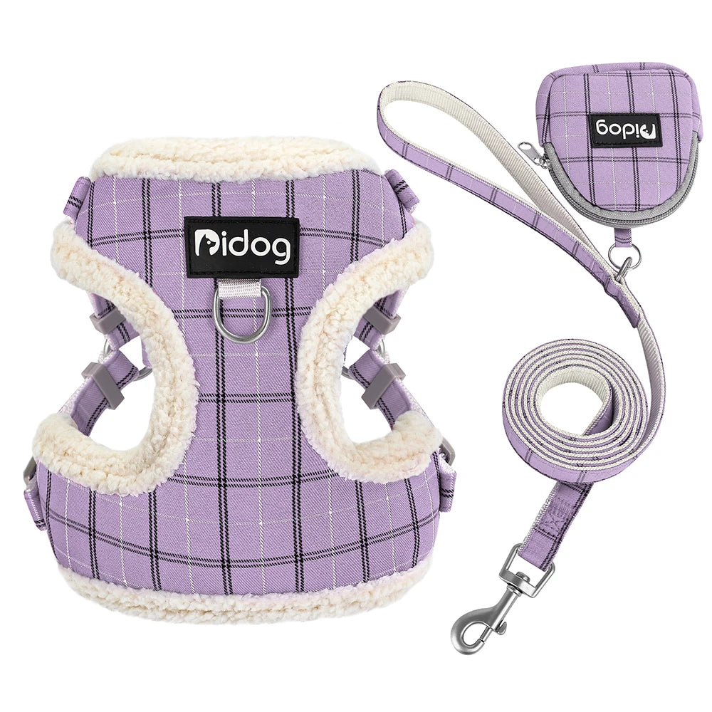 Dog Harness Leash Bag Set