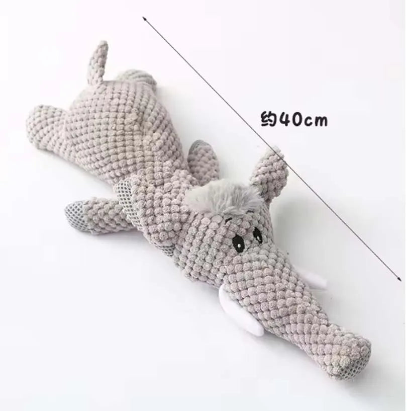 Plush Elephant Squeaky Dog Toy