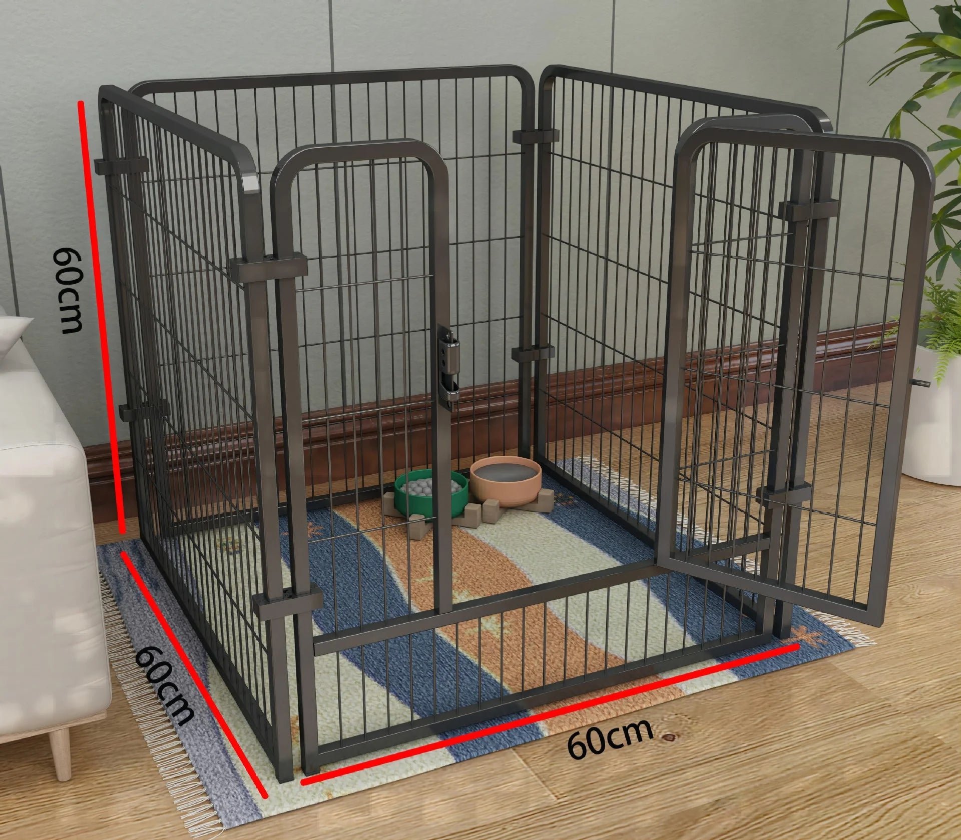 4/6 Panels Dog Fence Playpen Foldable Puppy Exercise Kennel Teddy Dog
