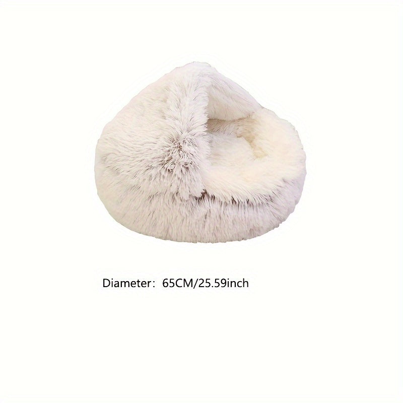 Cozy Plush Donut Dog Bed Comfort Nest for Dogs